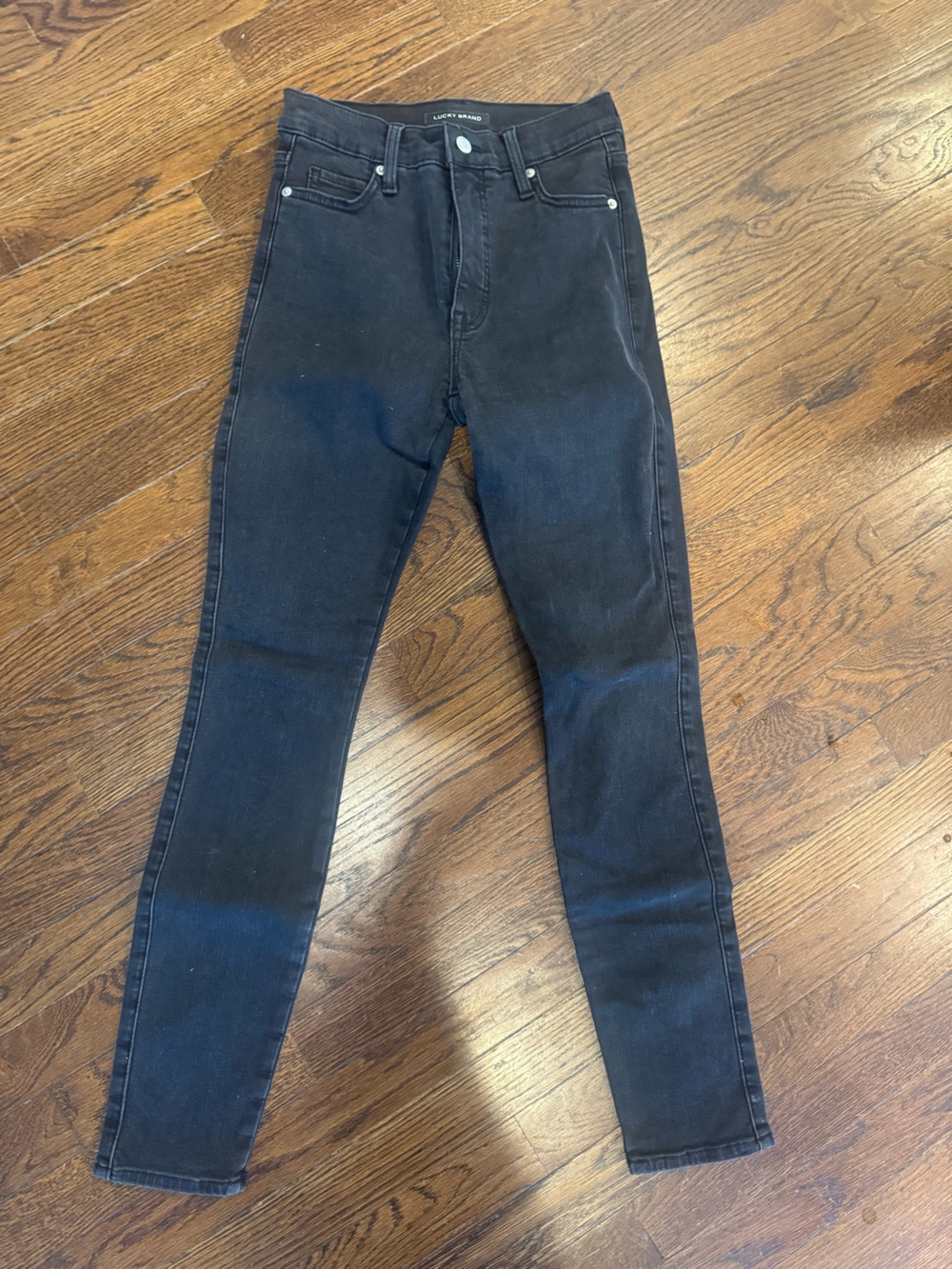 Womens Lucky Brand Uni Fit Skinny Jeans in Black size 25/26